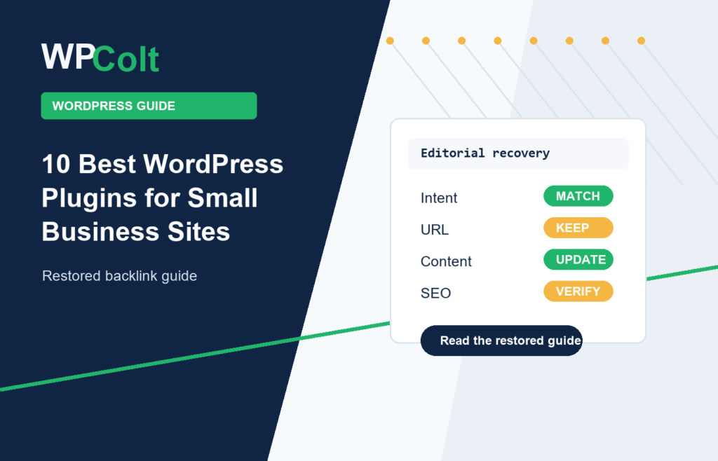 10 Best WordPress Plugins for Small Business Sites - WPColt restored backlink guide image