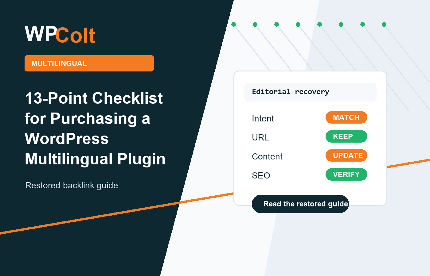 13-Point Checklist for Purchasing a WordPress Multilingual Plugin - WPColt updated guide illustration