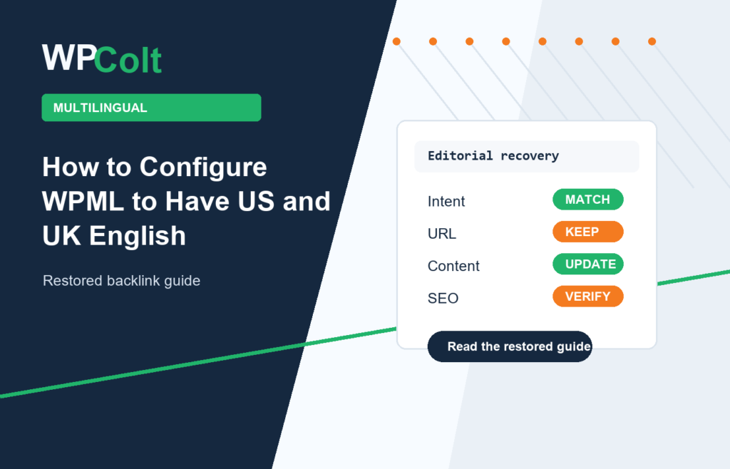 How to Configure WPML to Have US and UK English - WPColt restored backlink guide image