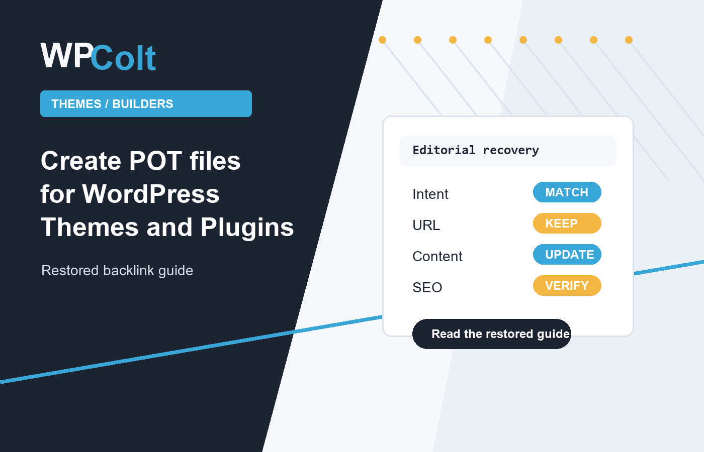 Create POT files for WordPress Themes and Plugins - WPColt updated guide illustration