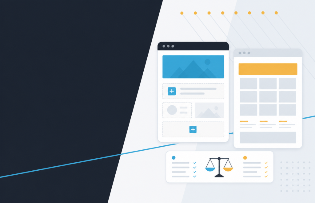 Comparison of custom web design and a website template