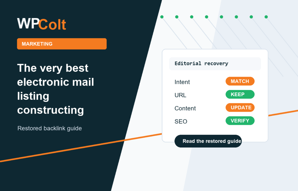 The very best electronic mail listing constructing strategies Advertising and marketing Analysis 2018 - WPColt restored backlink guide image