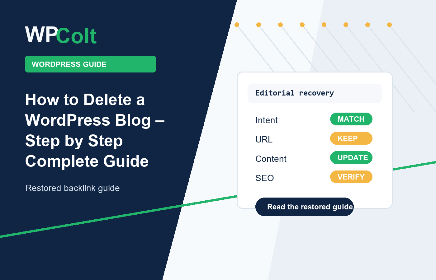 How to Delete a WordPress Blog – Step by Step Complete Guide - WPColt updated guide illustration
