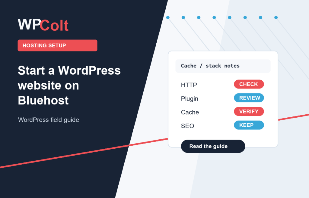 How to Start a WordPress Website on Bluehost - WPColt editorial guide featured image