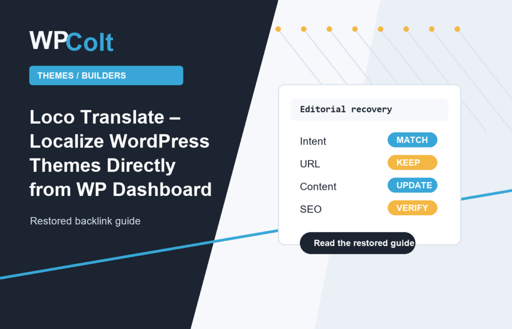 Loco Translate – Localize WordPress Themes Directly from WP Dashboard - WPColt restored backlink guide image