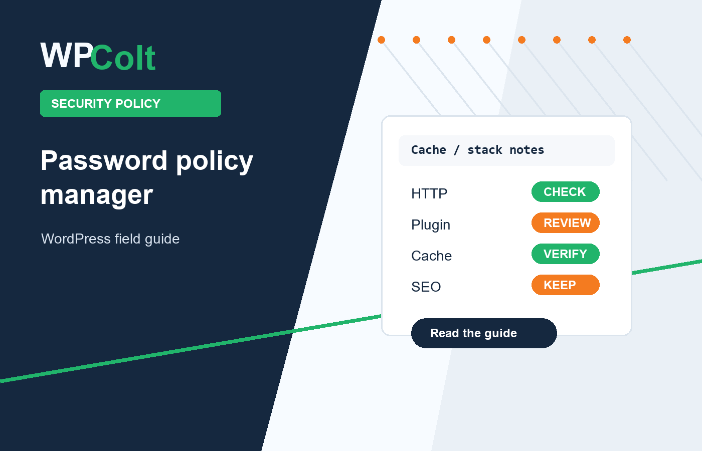 WordPress password policy and login security checklist