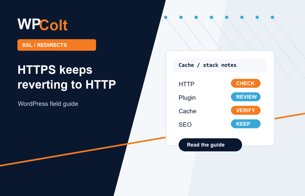 WordPress Keeps Switching HTTPS Back to HTTP: Causes and Fixes - WPColt editorial guide featured image