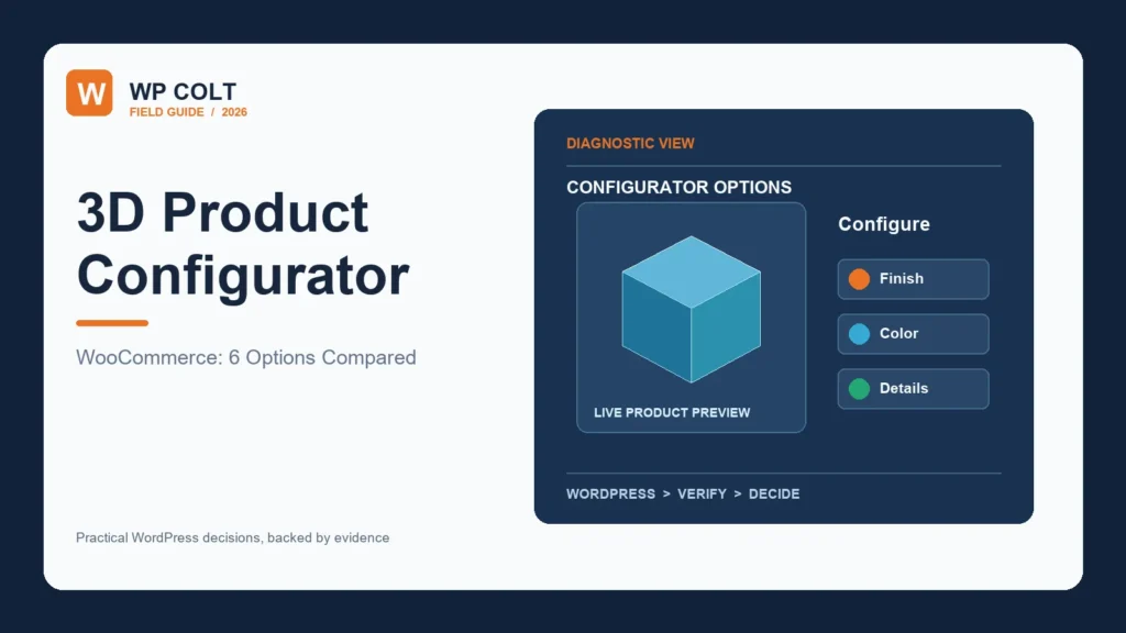 WooCommerce product configurator with visual options and a 3D product preview